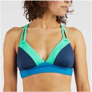 NEW Title Nine Kuapapa Bikini Top in Blueberry colorblock M